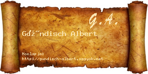 Gündisch Albert névjegykártya
